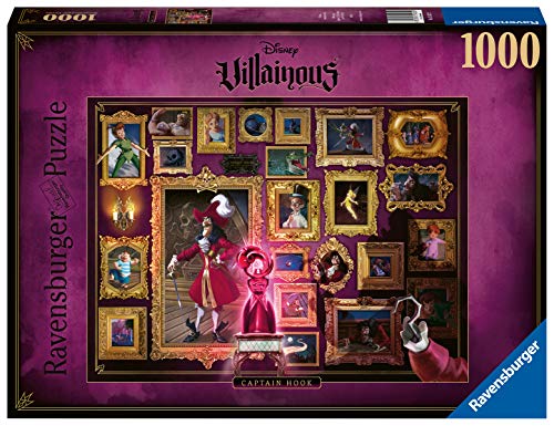 Ravensburger Puzzle 1000 Piezas, Villainous Captitán Garfio, Puzzle Disney, Villanos Puzzle, Edad Recomendada 12+