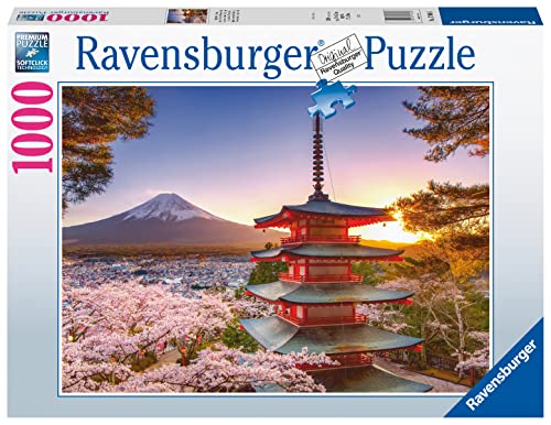 Ravensburger - Puzzle Flores de cerezo del monte Fuji, 1000 Piezas, Puzzle Adultos