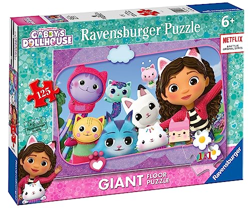Ravensburger - Puzzle Gabby's Dollhouse, Colección 125 Giant Suelo, 125 Piezas, Puzzle para Niños, Edad Recomendada 6+ Años