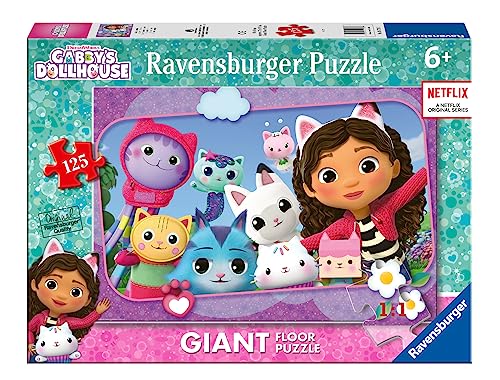Ravensburger - Puzzle Gabby's Dollhouse, Colección 125 Giant Suelo, 125 Piezas, Puzzle para Niños, Edad Recomendada 6+ Años