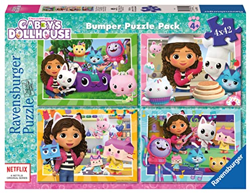 Ravensburger - Puzzle Gabby's Dollhouse, Colección Puzzle 4x42 Bumper Pack, 4 Puzzle de 42 Piezas, Puzzle para Niños, Edad Recomendada 4+ Años
