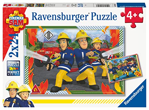 Ravensburger - Puzzles 2 x 24 Piezas Equipo/Sam el Bombero Feuermann, Rompecabezas para Niños, Edad Recomendada 4+ (80532)