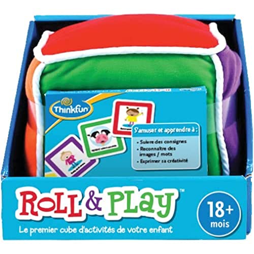 Ravensburger ThinkFun – Roll & Play – Juego de Despertar – Educativo – El Primer Cubo de Actividades de tu Hijo – 1 Jugador o más – a Partir de 18 Meses 76480 – Versión Francesa