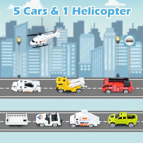 RedCrab Aviones de Juguete, Juguete para Niños Juego de Juguete de Helicóptero de Avión de Carga de Transporte, Juego de Avión de Bricolaje con Rampa y Accesorios Incluidos