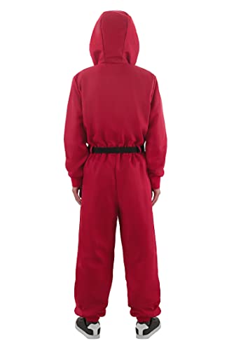 ReliBeauty Disfraz de Juego de Halloween Disfraces Overol Rojo para Adulto L