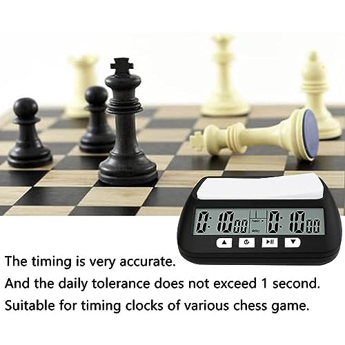 Reloj de ajedrez digital, reloj de ajedrez digital portátil, temporizador de juego con funciones de cuenta atrás / tiempo de inactividad, profesional