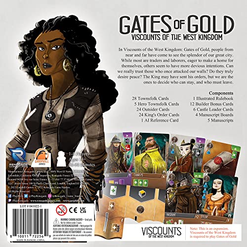 Renegade Game Studios Viscounts of The West Kingdom: Gates of Gold Expansion - Juego de mesa de estrategia, a partir de 14 años