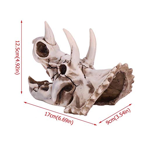Resina Dinosaurio Triceratops Modelo de cráneo Esqueleto simulado para exhibición de Oficina en casa artesanía Decorativa Juguetes educativos Regalos
