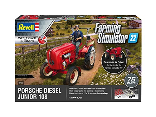 Revell Farming Simulator 07823 Porsche Junior 108 (fácil Clic) Kit de Modelo Escala 1:24-Edición de simulador de Agricultura (07820)
