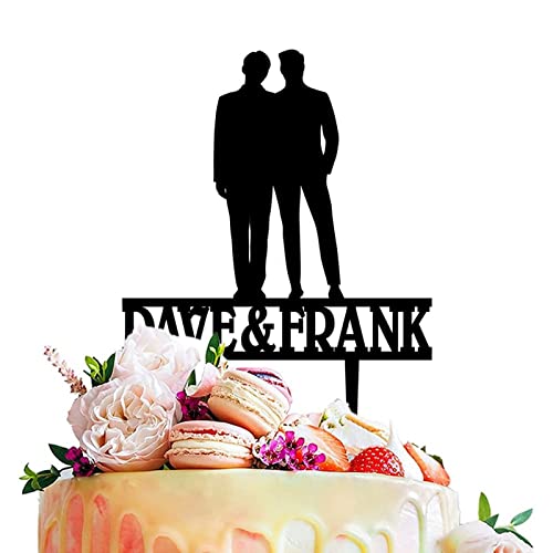 Rimego Decoración para tartas con silueta del mismo sexo – Boda del mismo sexo – Decoración para tartas de aniversario de hombres perfecta para parejas gay, decoración de bodas o fiestas