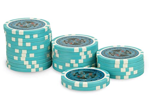 Rollo 25 fichas Ultimate Poker Chips 50 Azul Cielo