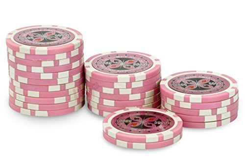 Rollo de 25 fichas de Póker 5000, color rosa