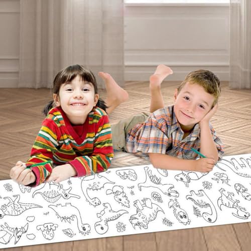 Rollo de dibujo para niños de 3 m x 30 cm, rollo grande de graffiti para colorear niños para papel creativo rollo de calcomanías con rollo de imágenes de pergamino, pergamino de dibujo para niños,