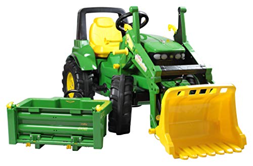 Rolly Toys Tretfahrzeuge John Deere 7930 (Tractor a Pedales de 3 a 8 años con Carga Frontal, Hueco de Transporte, Cambio, Freno), JD Compartimento, Color Verde, 110 x 52 x 54 cm (710379)