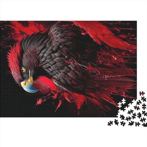 Rompecabezas de águila roja para Adultos 1000, Rompecabezas de Madera para Adultos, Juego de Rompecabezas Familiar, Regalos de cumpleaños (tamaño 75x50 cm)