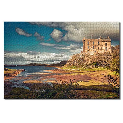 Rompecabezas del castillo Dunvegan de la isla de Skye del Reino Unido Inglaterra para adultos y niños, juego de rompecabezas de madera de 1000 piezas para regalos, decoración del hogar, recuerdos