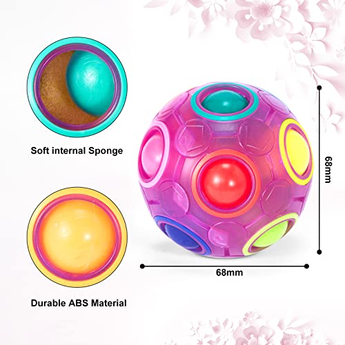 ROXENDA Magic Ball Rainbow Ball, Juego de Habilidad Bola de Rompecabezas - Cerebro Teaser y Bola de Estrés para Niños y Adultos (Púrpura)