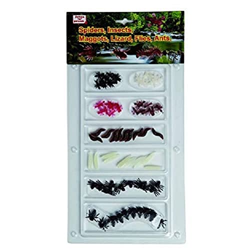 Rubies 6290878-5 - Juego de 80 polillas para Insectos, Moscas, Hormigas, Gusanos, decoración Multicolor