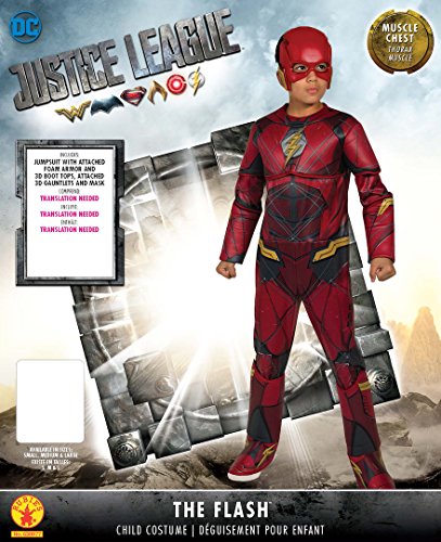 Rubies Disfraz Flash Premium para niños y niñas, Jumpuit con máscara, Oficial Warner, DC Comics