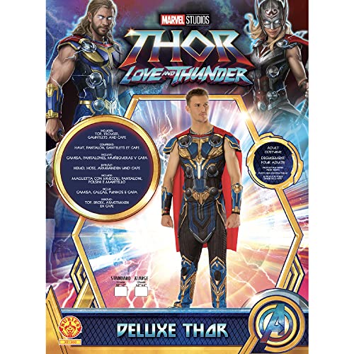Rubies Disfraz oficial de Marvel Thor Love & Thunder Movie, Thor Deluxe para hombre, disfraz para adultos, talla XL (301360XL)