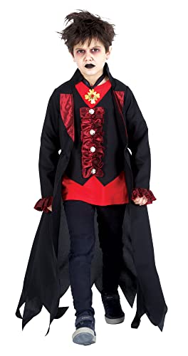 Rubies Disfraz Vampiro con sonido para niños, Chaqueta, chaleco, medallón y caja de sonido, Oficial halloween, carnaval, navidad y cumpleaños