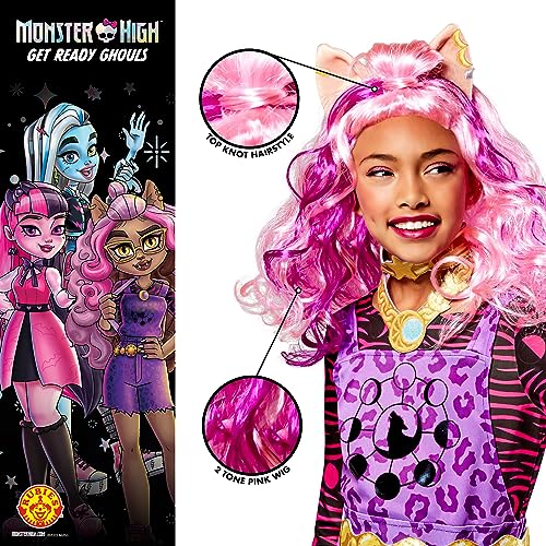 Rubies Peluca Clawdeen para niñas, talla Standard. Oficial Monster High, para Carnaval, Navidad, Cumpleaños, Fiestas y Halloween.