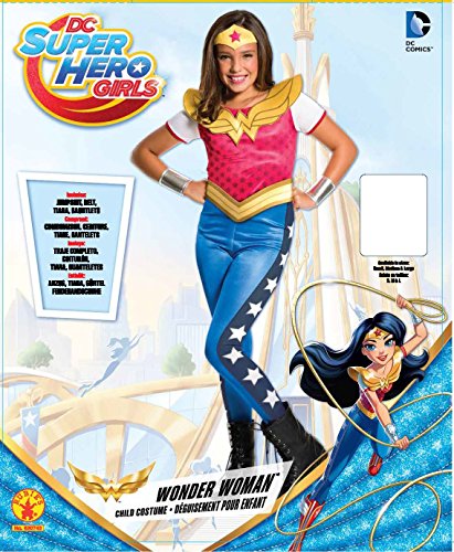Rubies Warner-i-620743l-Wonder Woman Disfraz Superhéroe para niña, Small