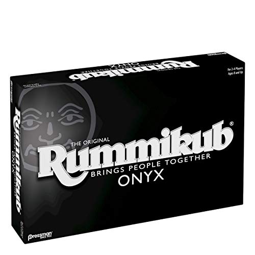 Rummikub Onyx Edition - Juego sofisticado con azulejos negros únicos y números grabados de colores vibrantes por Pressman