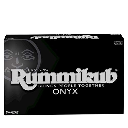 Rummikub Onyx Edition - Juego sofisticado con azulejos negros únicos y números grabados de colores vibrantes por Pressman