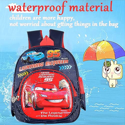 Runup Mochila infantil Cars, mochila de dibujos animados Rayo McQueen, mochilas escolares Cars para niños y niñas, mochila ajustable impermeable de 11 pulgadas para el jardín de infancia