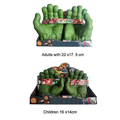 Rvtkak Hulk Hands PVC the Hulk Cosplay Guantes Smash Guantes Niños Halloween Navidad Niños Traje Juguetes para Niños 3-4