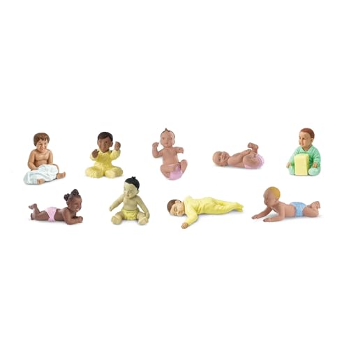 Safari Ltd. Grupo de bebés TOOB Conjunto de 9 Minifiguras de bebés de Juguete para niños y niñas a Partir de 3 años