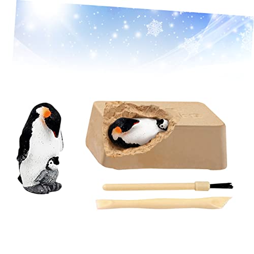 SAFIGLE 1 Juego Juguete De Pingüino para Niños Equipo De Excavación De Fósiles Coleccionables De Pingüinos Equipo De Excavación De Rocas Kit De Excavación De Fósiles Pirata Estatuilla