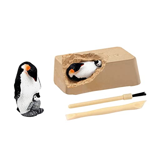 SAFIGLE 1 Juego Juguete De Pingüino para Niños Equipo De Excavación De Fósiles Coleccionables De Pingüinos Equipo De Excavación De Rocas Kit De Excavación De Fósiles Pirata Estatuilla