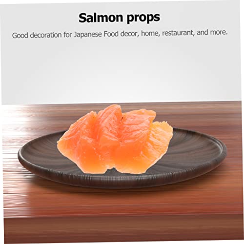 SAFIGLE 2 Piezas Salmón De Simulación Modelo De Carne Falsa Carne Artificial para Exhibición Modelo De Rebanada De Sashimi Modelo De Sashimi Falso Accesorios Alimento Cloruro De Polivinilo