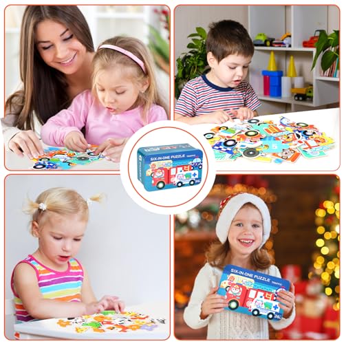 SAMISO Puzzle de Madera,Juguetes Montessori Puzzle,Rompecabezas de Madera Juego de Cerebro,para Niños de 1 2 3 4 5 Años Montessori Educativos Regalos 3D Patrón Puzles