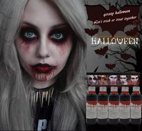 Sangre Falsa,Halloween Zombie,Vapire Sangre Falsa para Cosplay Party Props Fiesta de Halloween Maquillaje de Halloween Zombie Maquillaje Sangre (60ML)