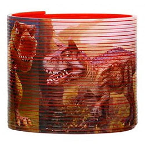Santiago y Cia- Muelle mágico con Diferentes diseños de Dinosaurios. Material plástico. Tamaño: 8x8x6 cm Juguetes, Multicolor (704178)