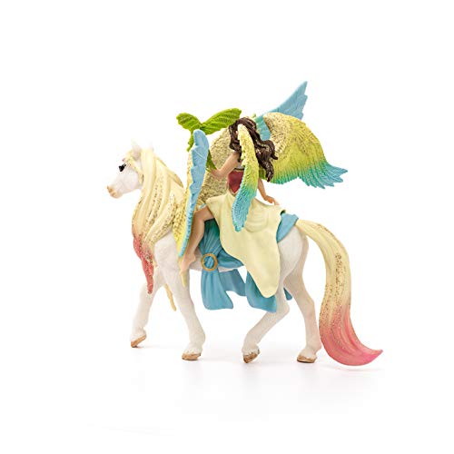 SCHLEICH Bayala 70566 Fairy Surah with Glitter Pegasus, Multicolor, 16 x 15 x 18 cm