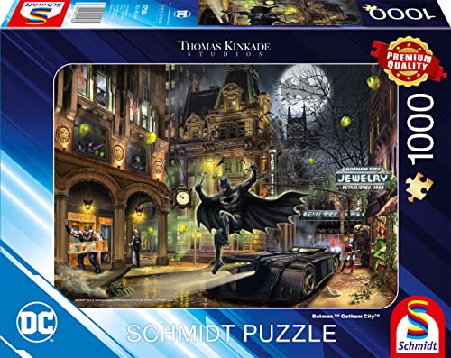 Schmidt Spiele 57588 Thomas Kinkade, Batman Gotham City Puzzle de 1000 Piezas, Normal