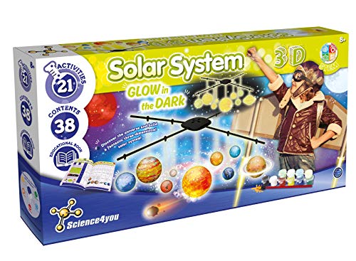 Science4you-Sistema Solar 3D Brilla en la Oscuridad Planetario Juguete Educativo y Cientifico con Planetas y un Proyector de Constelaciones para Niños, Multicolor (80002011)