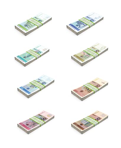 Scratch Cash Bundle Marcas Dinero para Jugar - 200 Billetes - 8 fajos - 25 x DM 5, 10, 20, 50, 100, 200, 500 y 1.000 (tamaño real)
