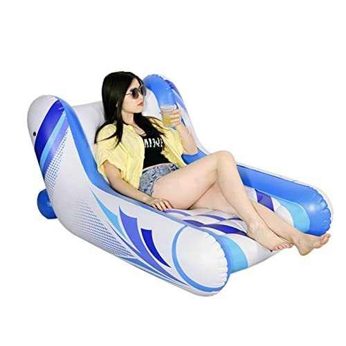 Seaside Leisure - Silla flotante individual para fiesta, tumbona inflable con red flotante, silla de playa portátil para el hogar, sofá perezoso, 130 x 100 x 64 cm