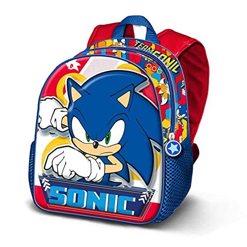 Sega-Sonic Game-Mochila Basic, Azul, 31 x 39 cm, Capacidad 18.2 L