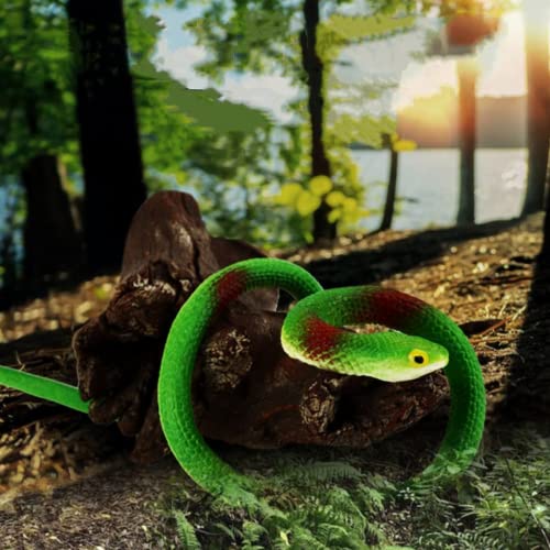 Serpientes de Goma, Selva Tropical Serpiente, Juguete Falso Serpiente, Serpiente de Simulación de Goma, Serpientes Falsas de Jardín, 2 Piezas Regalo Interesante Juguete
