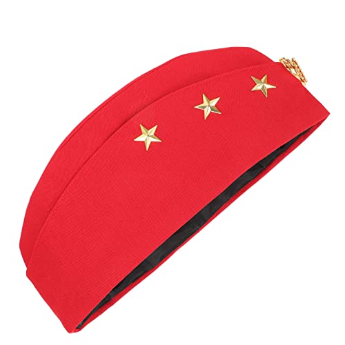 SEWACC Disfraces De Cosplay 3 Uds Sombreros De Camuflaje Rojo Ropa De Mujer Fiesta De Viaje Accesorio De Yate Ruso Ejército De La Marina Disfraz Marino Para Adultos Gorra De Almirante
