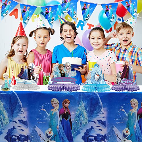 SHAMO 8 piezas de color morado para decoración de mesa, accesorios de fiesta ELSA y Anna centros de mesa para niños, niñas, tema Frozen, cumpleaños, decoración de fiesta