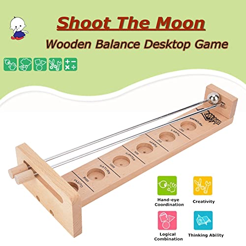 Shoot The Moon, juego de escritorio de equilibrio de madera juguete de escritorio clásico rompecabezas inteligente juego de ocio juguete para niños
