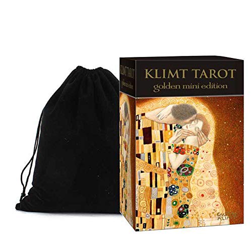 Shop4top Klimt Tarot Cards Golden Pocket Edition Baraja y bolsa
