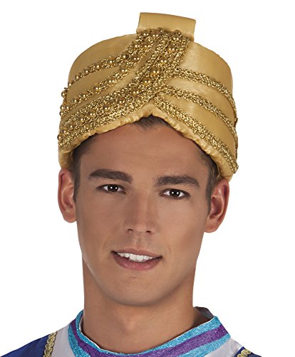 shoperama Sombrero turbante Sultan Oriente 1001 Noche con frasco Aladin Maharadscha del príncipe del desierto Emir Kalif Bollywood Herrscher sombrero accesorio de disfraz